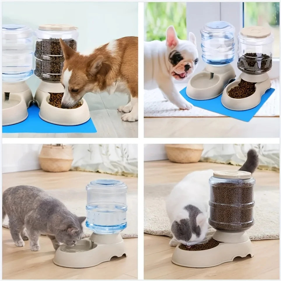 Distributeur automatique d'eau et de nourriture pour chiens et chats – Grande capacité