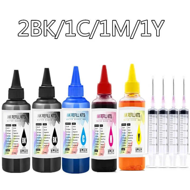 CFINK Ink Refill Kit 100ML – Compatible met 67XL, 65XL, 64XL, 63XL, 62XL, 664XL & Meer