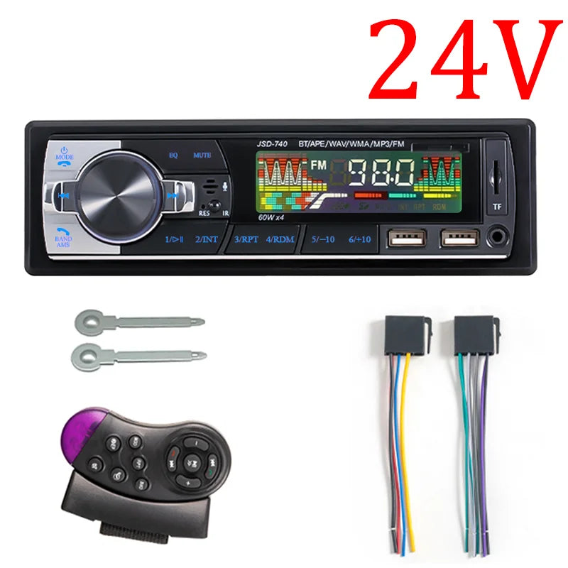 Autoradio MP3 Bluetooth SINOVCLE 1DIN – Radio FM 4 x 60 W avec USB, AUX et lecteur de carte TF + télécommande