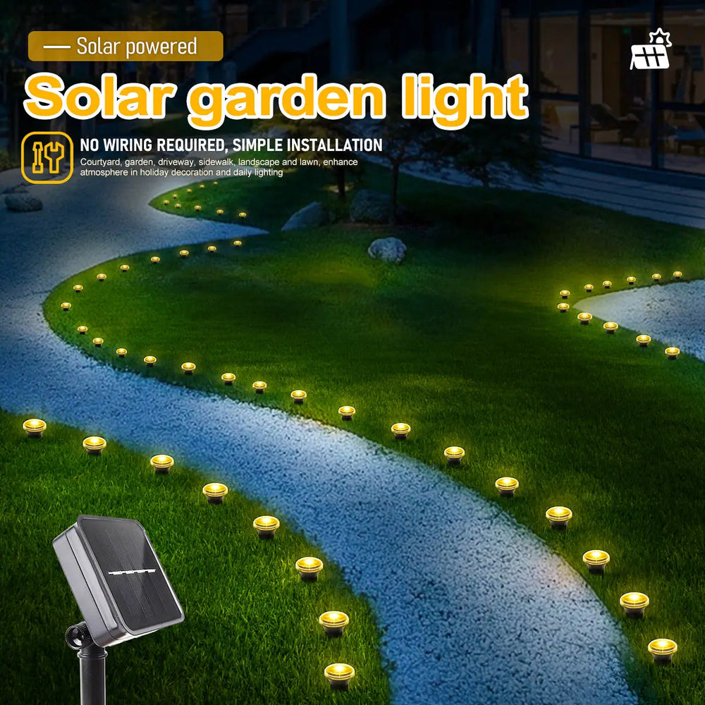 🌟 Lampe de chemin solaire à LED – 15/30 LED avec 8 modes d'éclairage (étanche)