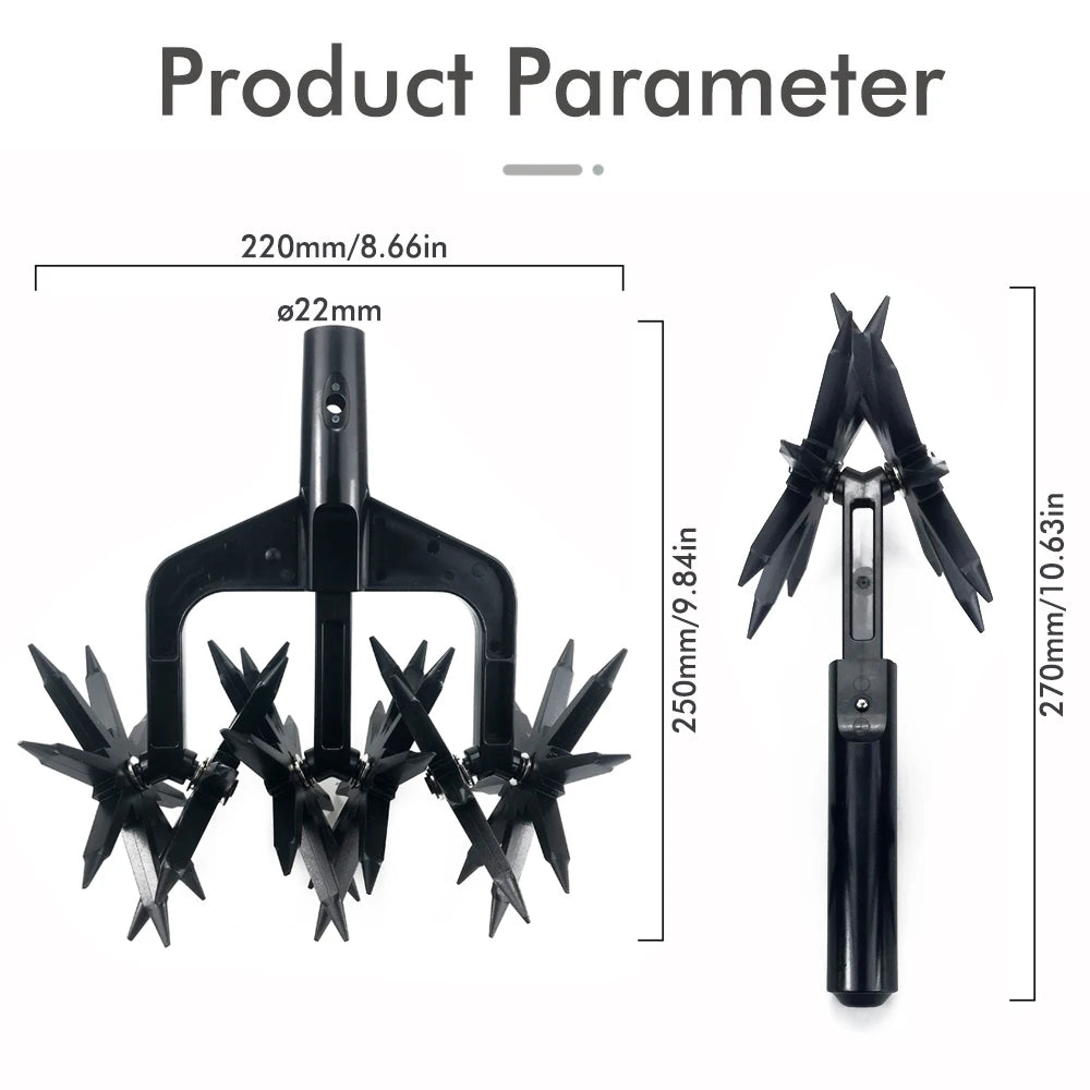 QDS Gartenbelüfter & Bodenvertikutierer – 2-in-1 manueller Rotationskultivator