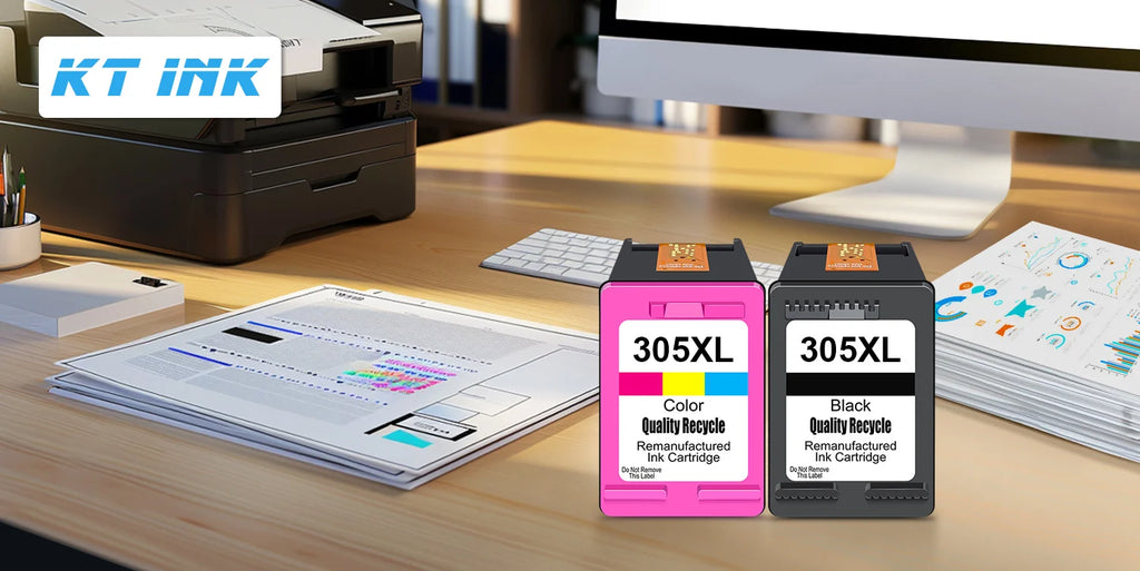 KT INK 305 XL High Yield Inktcartridge (Zwart & Tri-Color) voor HP DeskJet & ENVY