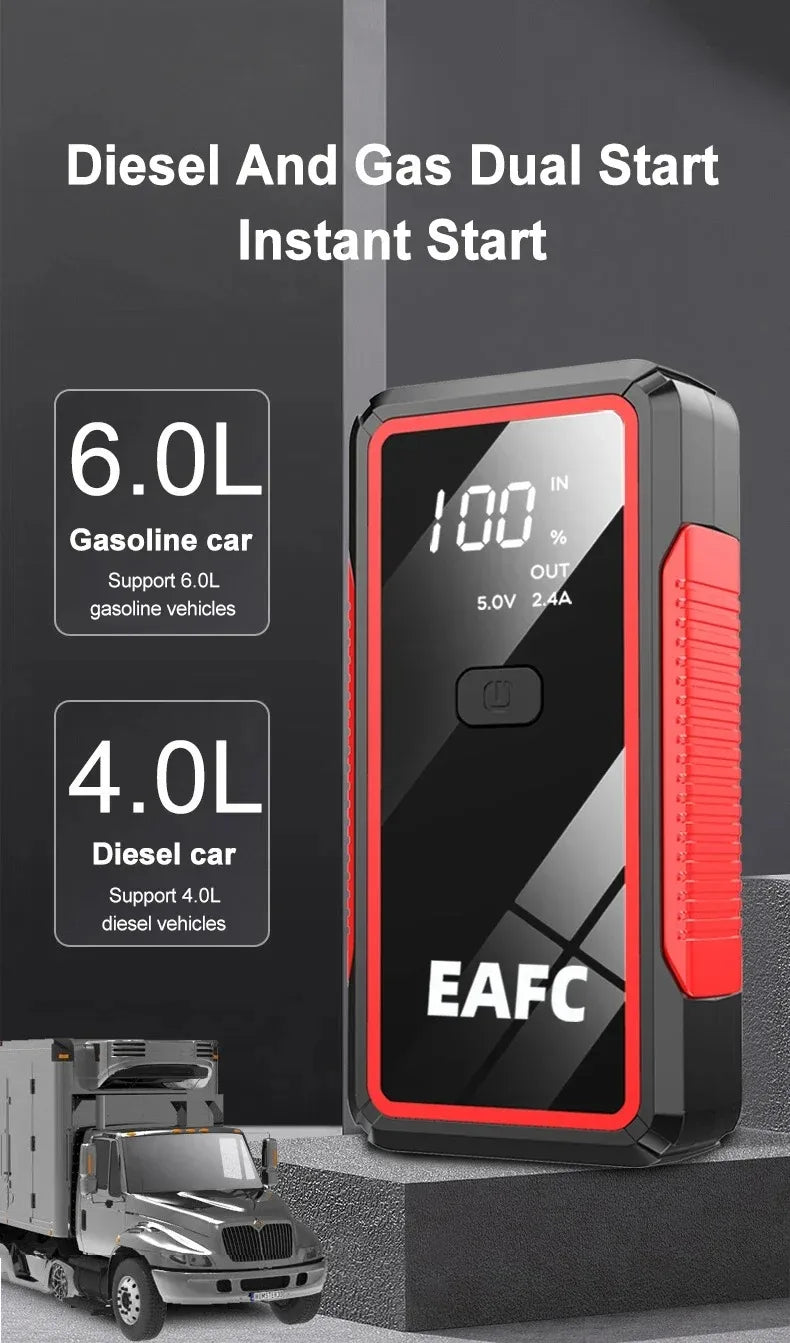 EAFC 2000A Starthilfegerät für Autos – 12V Batterieverstärker & Powerbank (600A / 2000A)