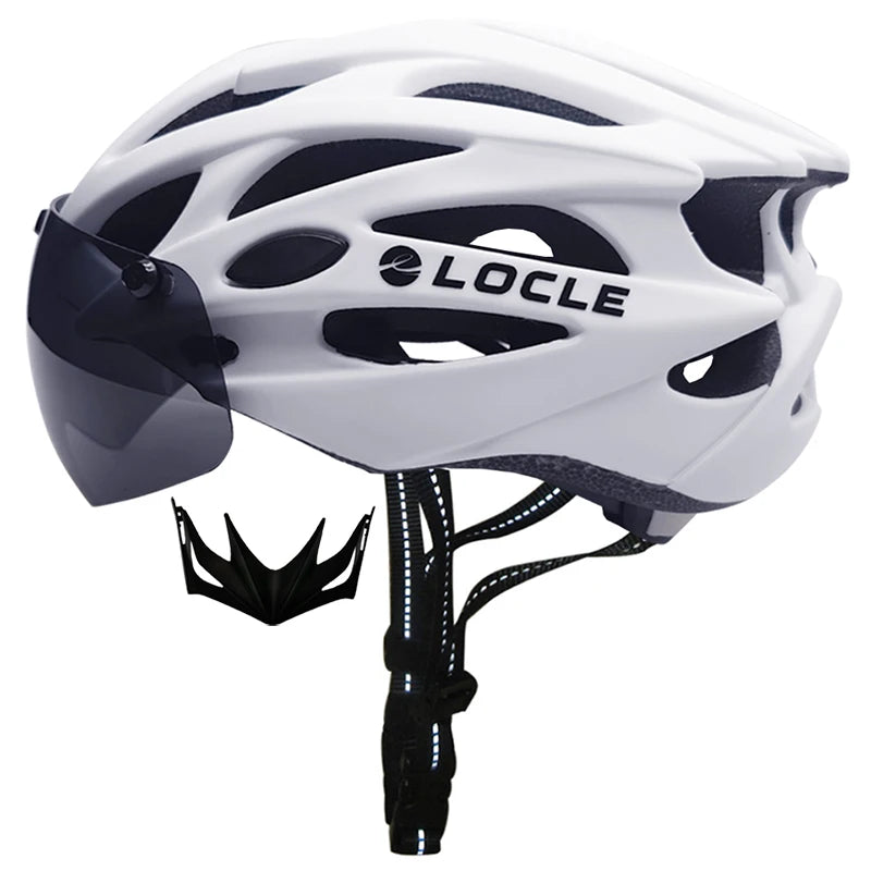 🚴 Casque de vélo LOCLE avec lunettes magnétiques – Casque VTT et vélo de route ultraléger avec visière pare-soleil