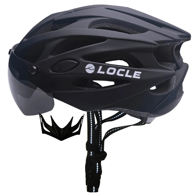 🚴 Casque de vélo LOCLE avec lunettes magnétiques – Casque VTT et vélo de route ultraléger avec visière pare-soleil