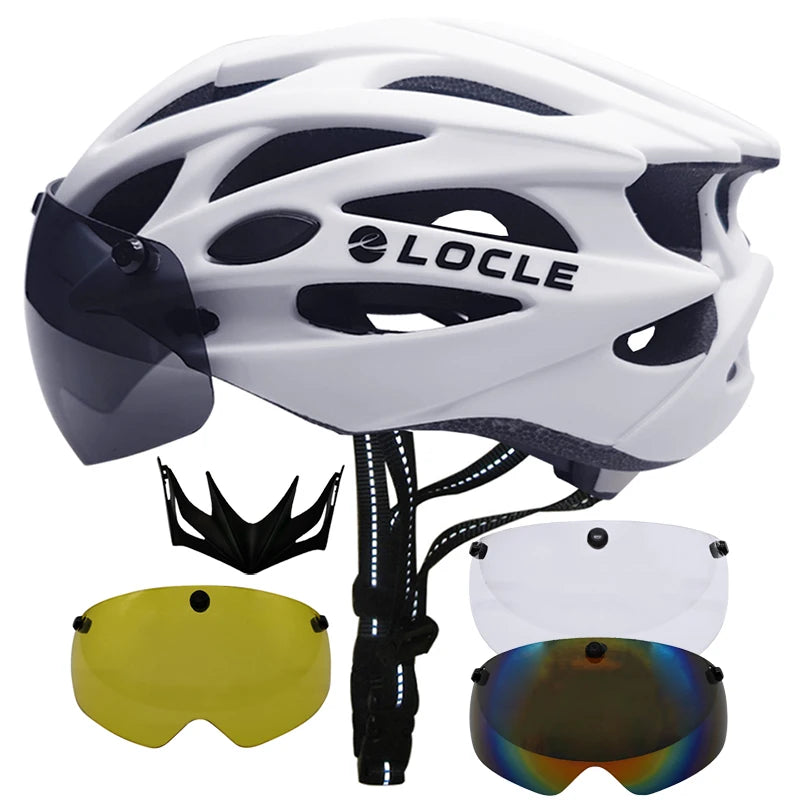 🚴 Casque de vélo LOCLE avec lunettes magnétiques – Casque VTT et vélo de route ultraléger avec visière pare-soleil