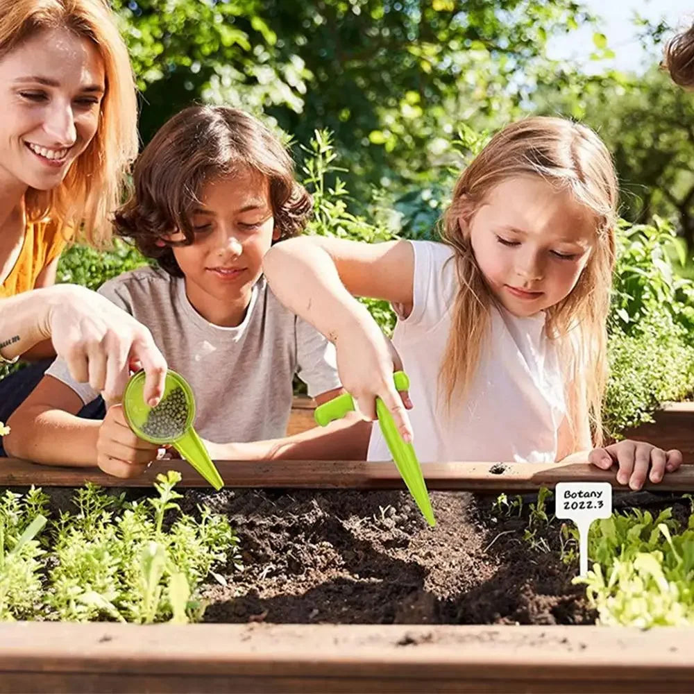 Ensemble de semoir de jardin – Aide au semis manuel avec distributeur de graines réglable