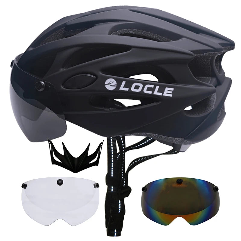🚴 Casque de vélo LOCLE avec lunettes magnétiques – Casque VTT et vélo de route ultraléger avec visière pare-soleil