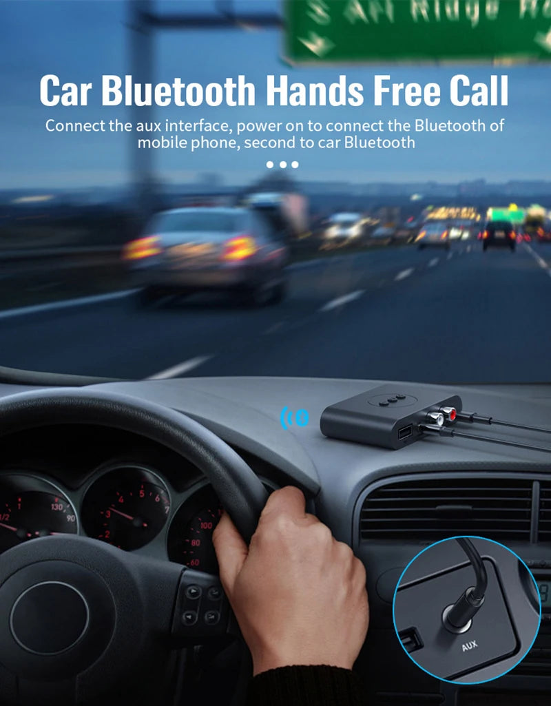Bluetooth 5.2 Audio Receiver met NFC – Draadloze AUX & RCA Adapter voor Auto, Speakers en Versterkers