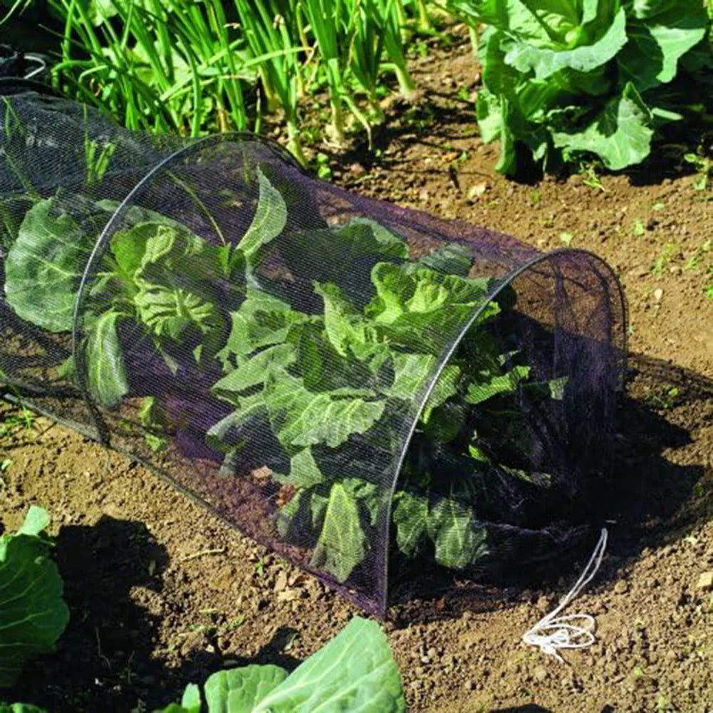 Tunnel de jardin en filet anti-insectes 300 x 45 x 45 cm – Protection en maille noire pour légumes