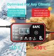 Chargeur de batterie intelligent EAFC 12V pour voiture – Chargeur de batterie 12V avec réparation par impulsions et écran LCD