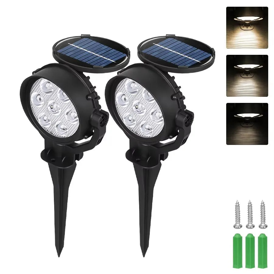 🌈 Heinast 9 LED Solar-Strahler RGB – IP65 Wasserdichte Gartenstrahler (dimmbar)