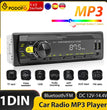 Podofo 1DIN Bluetooth Autoradio MP3 Speler – FM Radio, USB, AUX & TF Kaart met Afstandsbediening