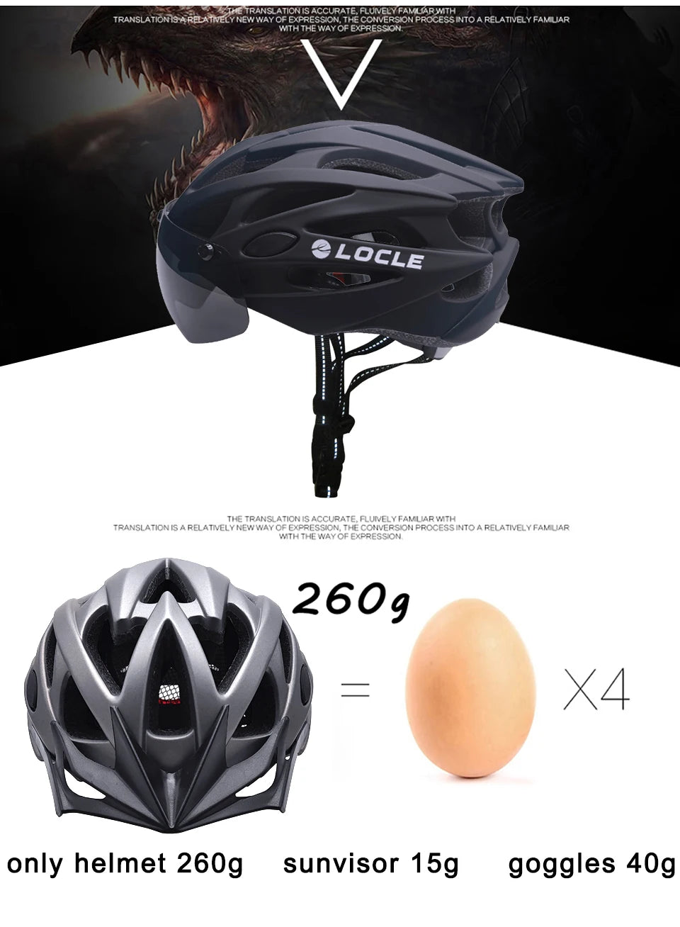 🚴 Casque de vélo LOCLE avec lunettes magnétiques – Casque VTT et vélo de route ultraléger avec visière pare-soleil