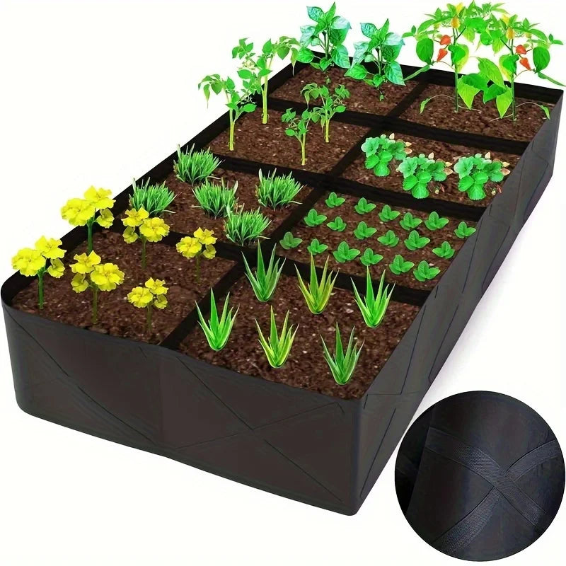 Potager surélevé extra large à 8 compartiments – Potager rectangulaire durable
