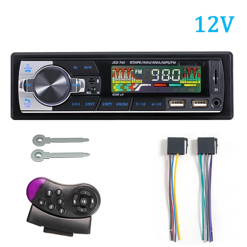Autoradio MP3 Bluetooth SINOVCLE 1DIN – Radio FM 4 x 60 W avec USB, AUX et lecteur de carte TF + télécommande