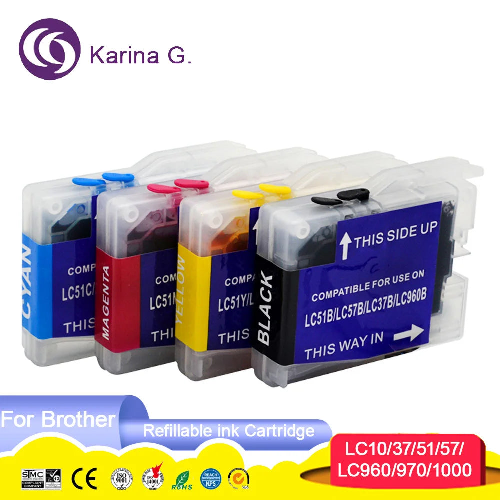 Karina G. LC10 / LC37 / LC51 / LC57 / LC960 / LC970 / LC1000 Hervulbare Cartridge voor Brother