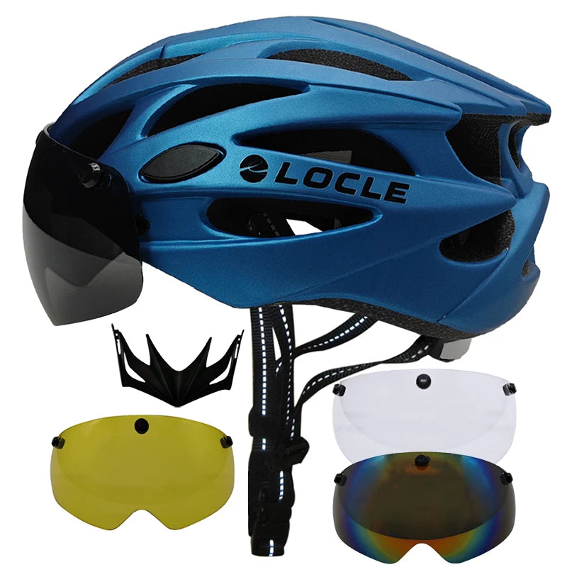 🚴 Casque de vélo LOCLE avec lunettes magnétiques – Casque VTT et vélo de route ultraléger avec visière pare-soleil
