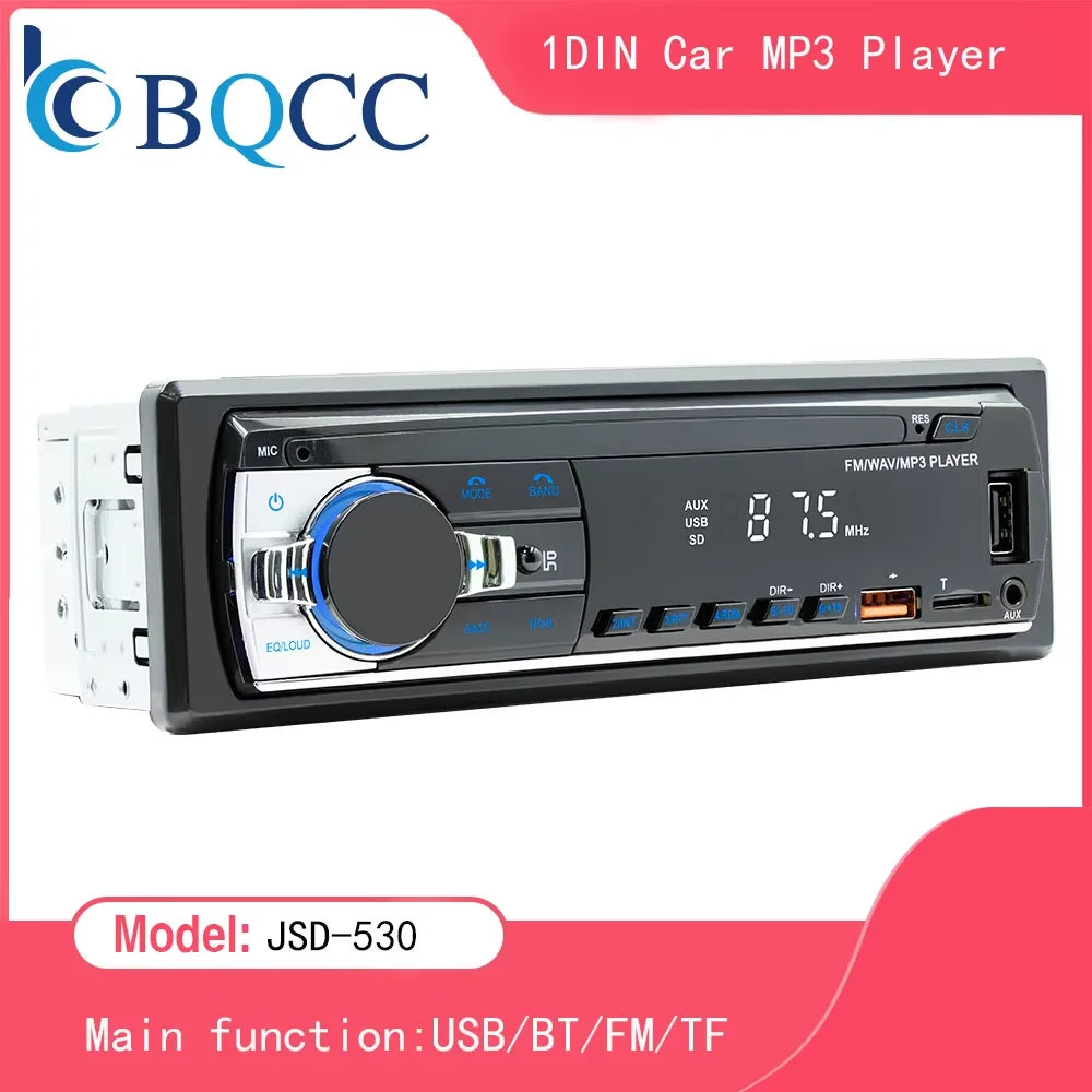 Autoradio stéréo Bluetooth BQCC 60 W x4 – Lecteur MP3 avec radio FM, USB et carte SD