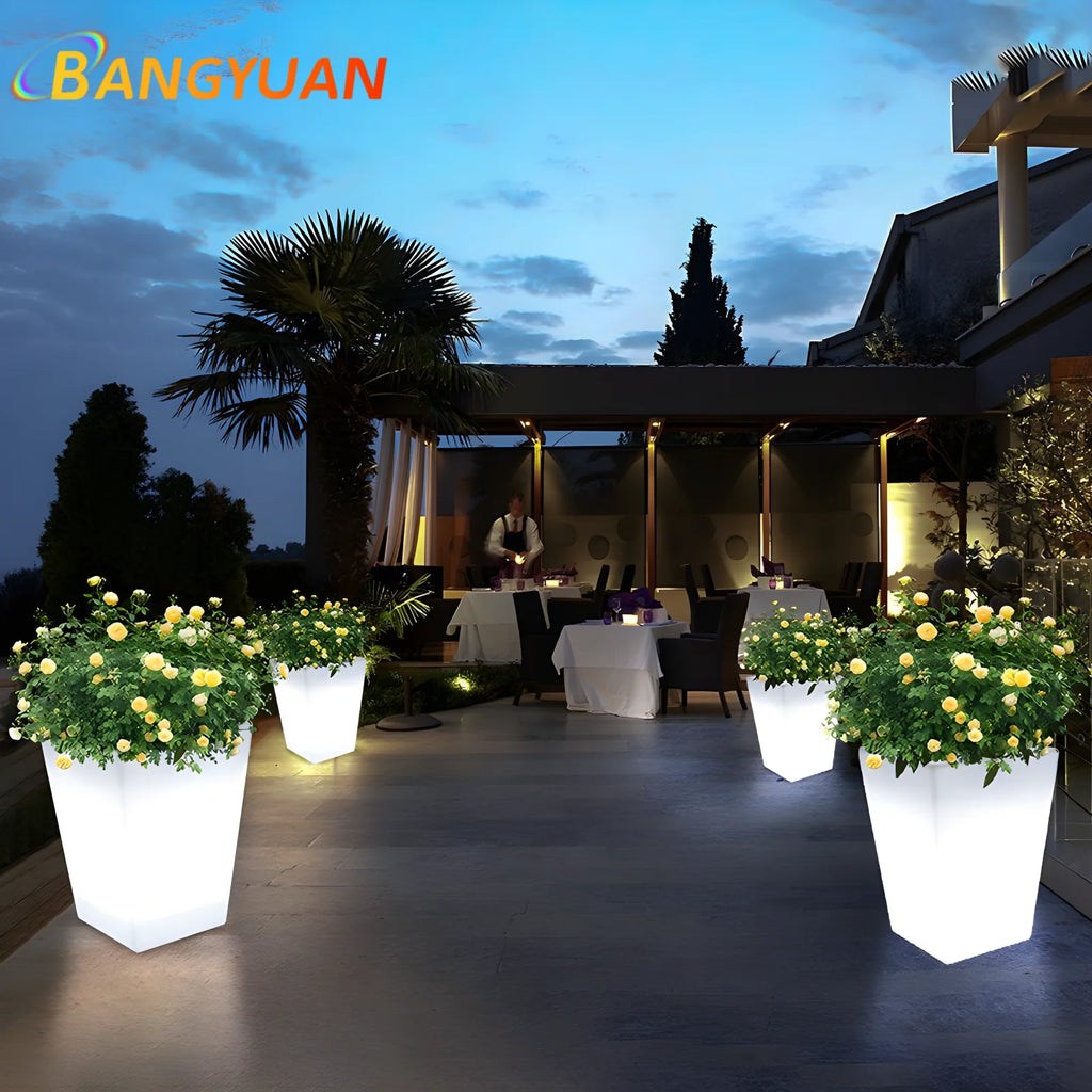 🌈 XMSJ LED Lichtgevende Bloempot – RGB Waterproof Design (Oplaadbaar)