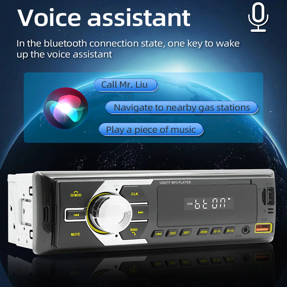 Autoradio MOPECT DAB+ 1-DIN Bluetooth – Lecteur MP3 avec 2 ports USB, carte TF, entrée auxiliaire et télécommande