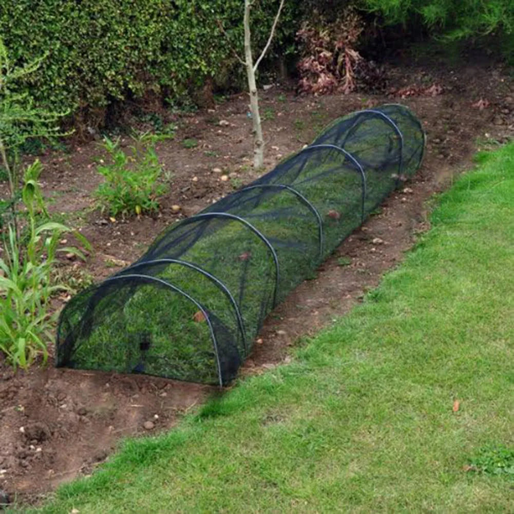 Tunnel de jardin en filet anti-insectes 300 x 45 x 45 cm – Protection en maille noire pour légumes