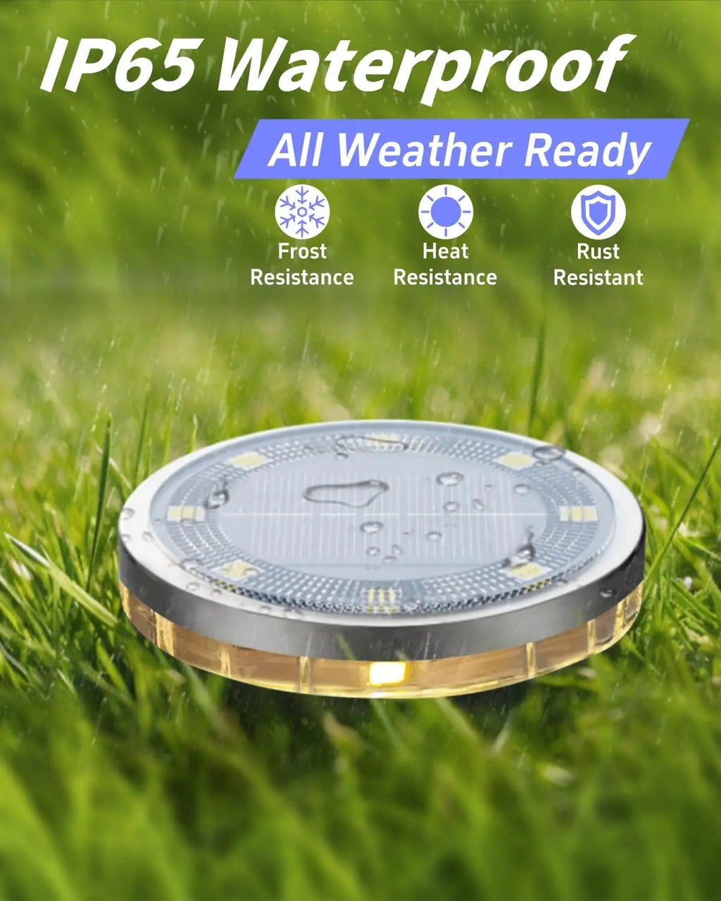 💡 SKYSHADOW Solar Grondspot 8 LED – RVS Inbouw Tuinlamp IP65