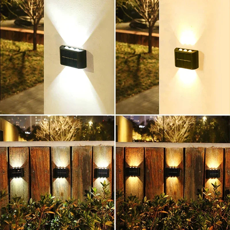 🔆 ZHIYU Solar Wandlamp Up & Down – Waterdichte LED Wall Washer