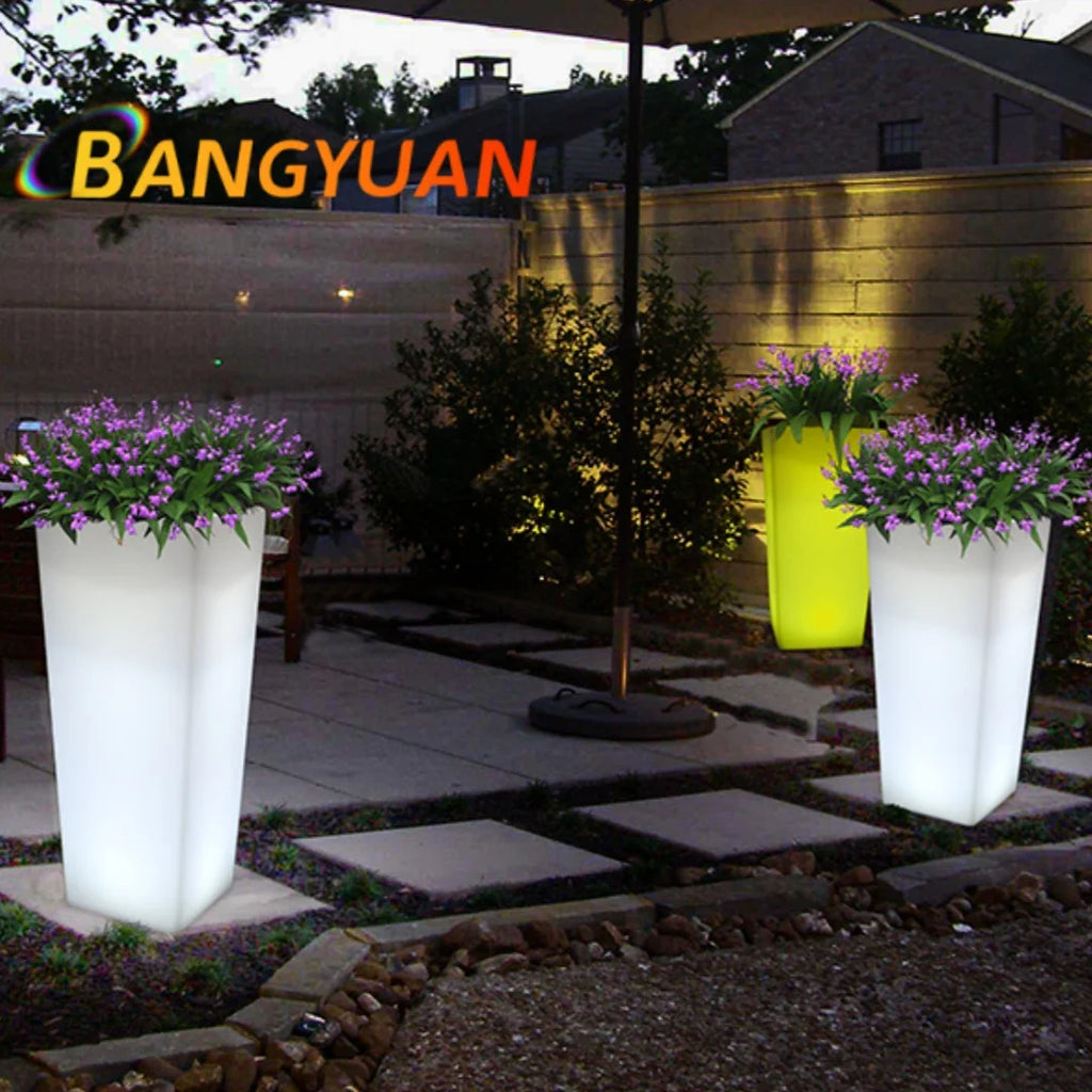 🌈 XMSJ LED Lichtgevende Bloempot – RGB Waterproof Design (Oplaadbaar)