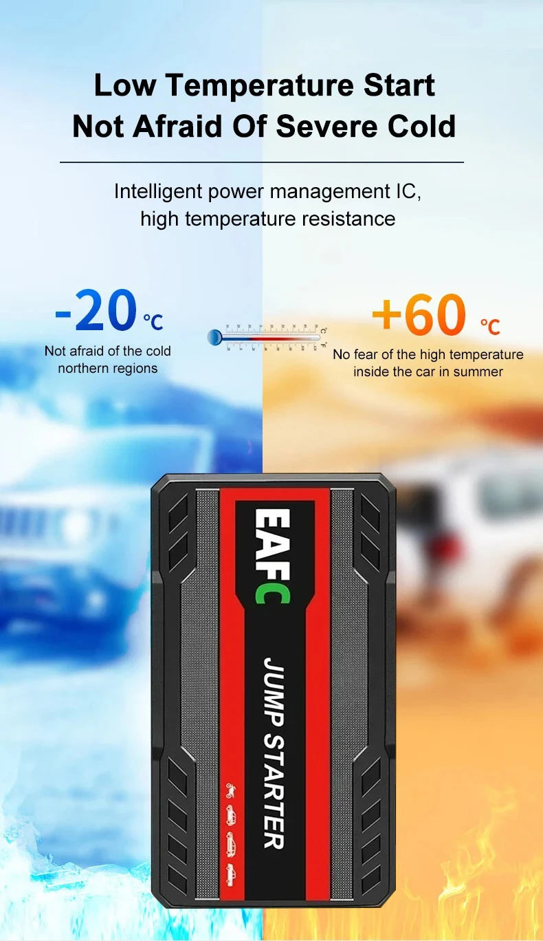 EAFC 2000A Starthilfegerät für Autos – 12V Batterieverstärker & Powerbank (600A / 2000A)