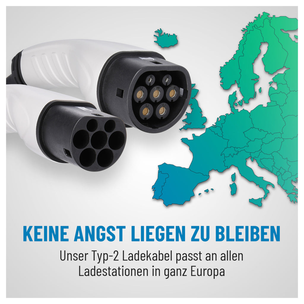 Absina Laadkabel 3m voor E-Autos – 22kW Type 2