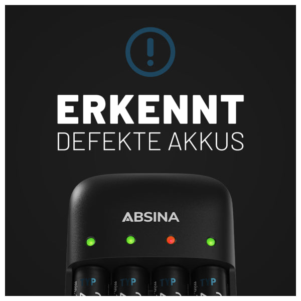 Absina X4 Batterijlader (NiMH / NiCd voor AAA, AA en 9 V-batterijen)