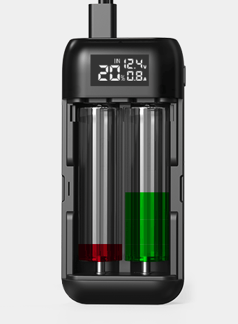 XTAR PB2SL V2 – Chargeur et batterie externe pour batteries Li-ion (18650 / 20700 / 21700) – Noir