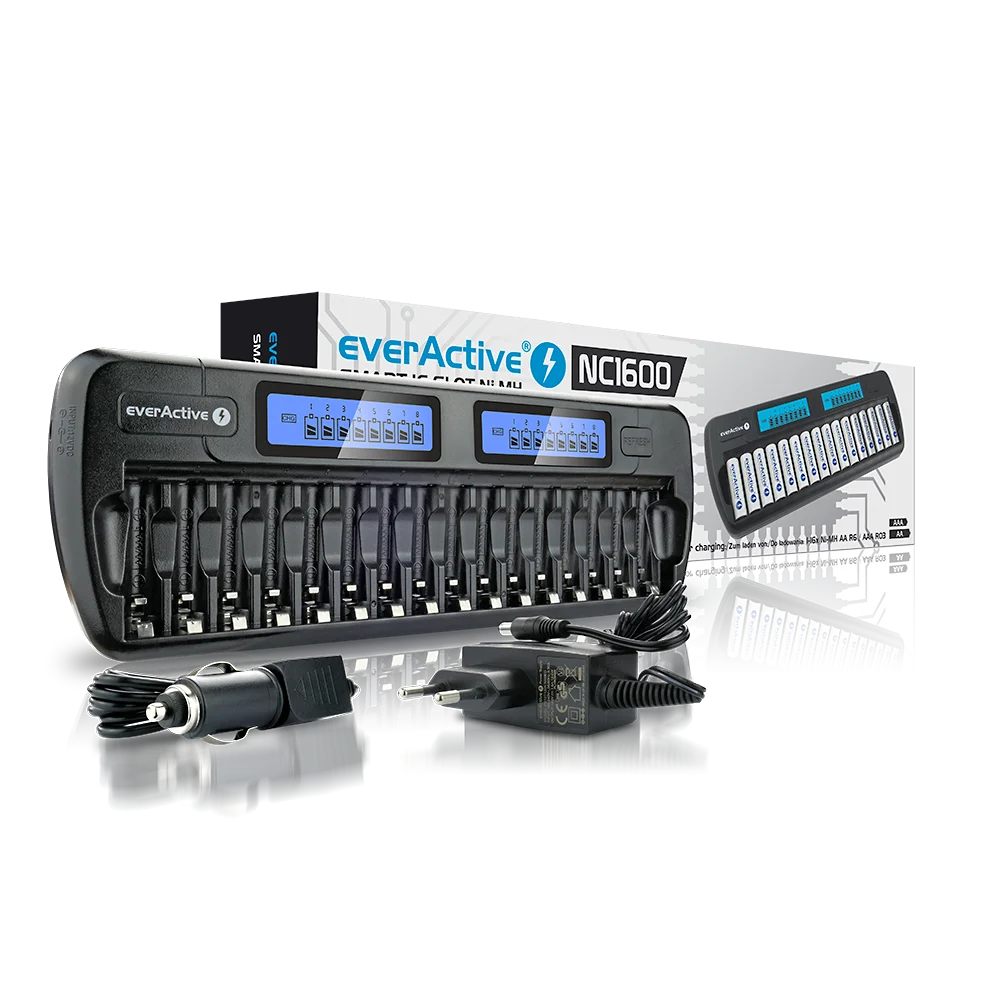 EverActive NC-1600 Batterijlader (AA / AAA)