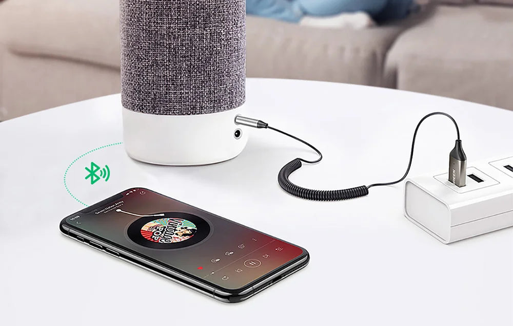 Ugreen - Bluetooth - 5.0 geluidsontvanger USB-kabel audio-adapter AUX-aansluiting zwart - (70601 - CM309)