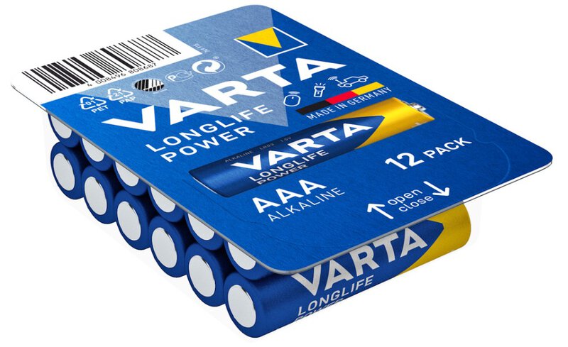 12x Varta Longlife Power AAA Alkaline batterijen / 4903
