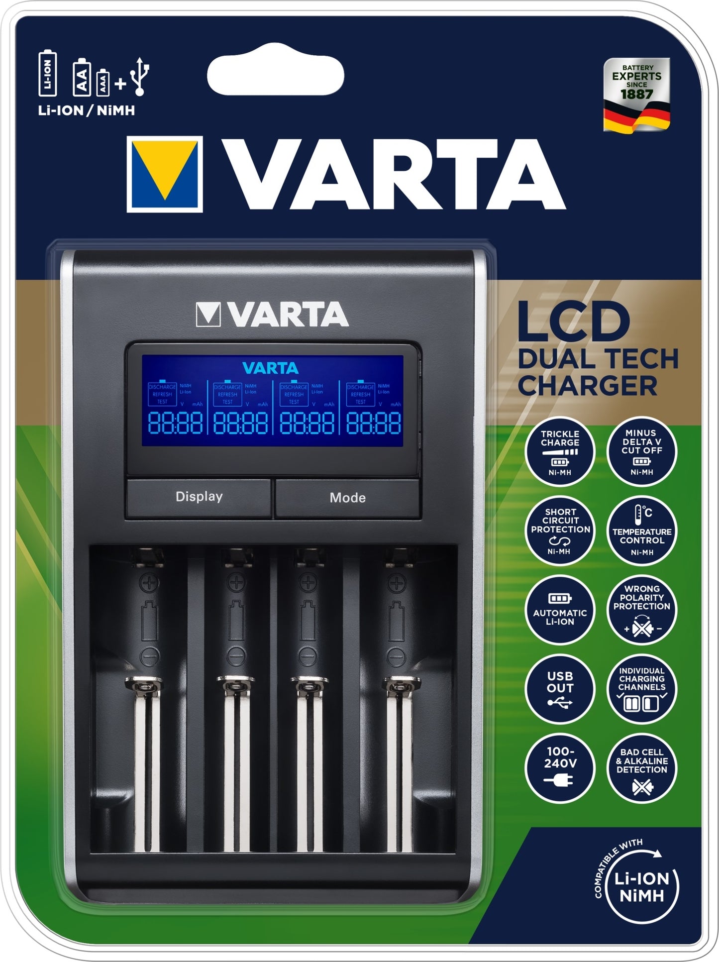 VARTA LCD DUAL TECH Oplader 57676