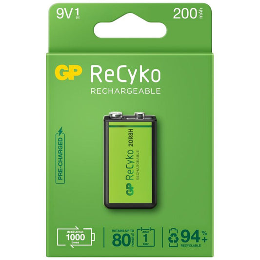 Wiederaufladbarer 6F22/9V GP ReCyko 200mAh