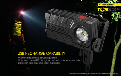 Lampe frontale Nitecore NU20 noire