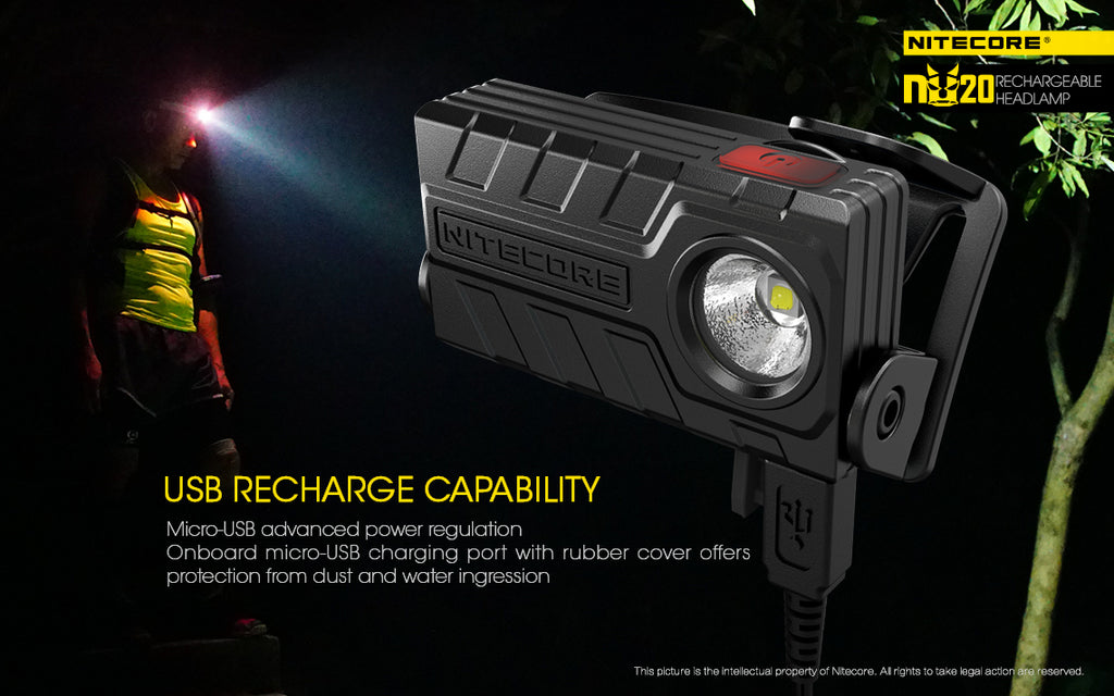 Lampe frontale Nitecore NU20 noire