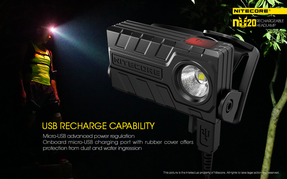 Lampe frontale Nitecore NU20 noire