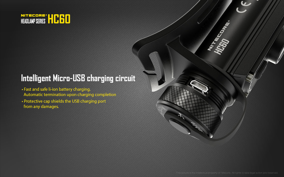 Lampe frontale rechargeable Nitecore HC60