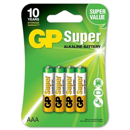 GP Super Alkaline AAA Batterijen 4 stuks