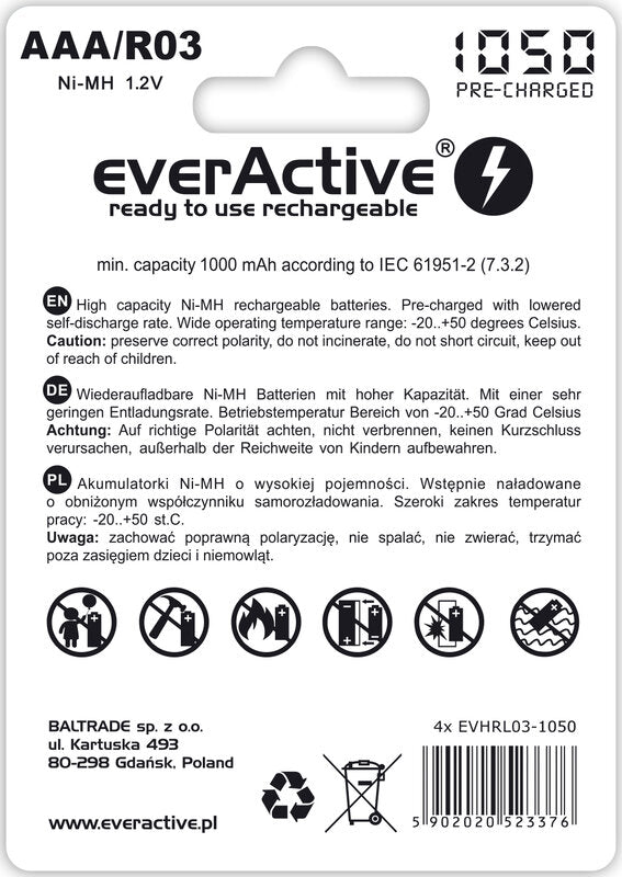 everActive Ni-MH R03 AAA 950mAh Professional Line