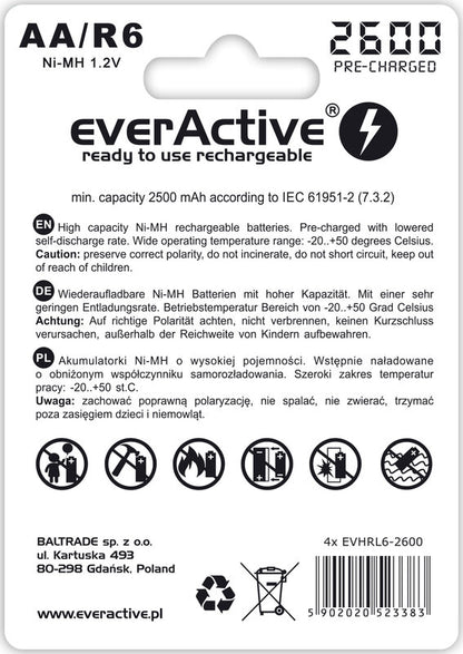 HR6 AA 2600mAh everActive Professional oplaadbaar