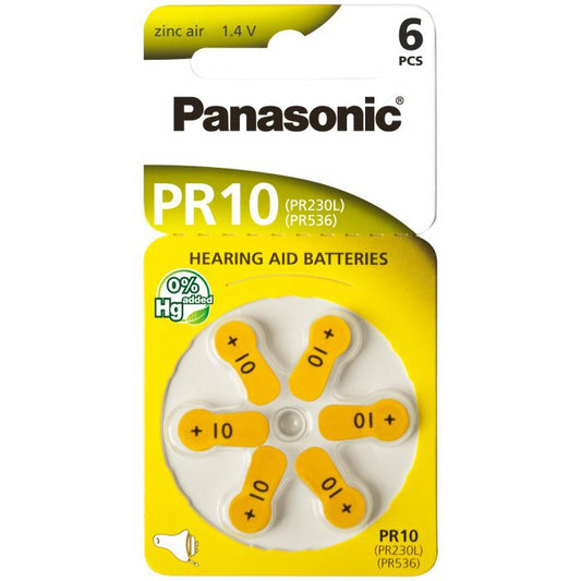 Hörgerätebatterien Panasonic P10 / 10 Blister mit 6
