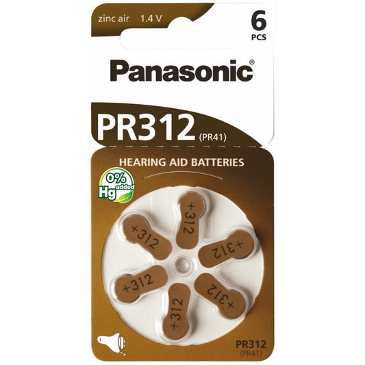 Hoorbatterijen Panasonic P312 / 10 Blisters van 6