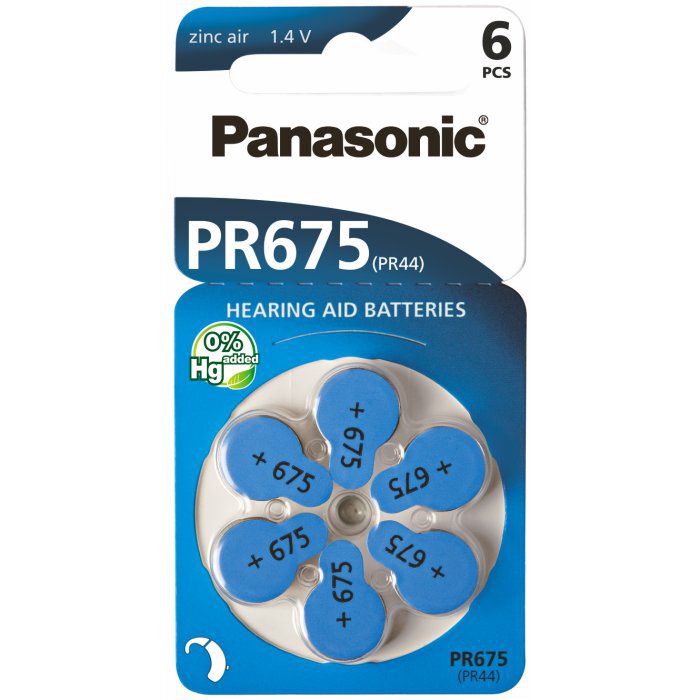 Hörgerätebatterien Panasonic P675 / 10 Blister mit 6