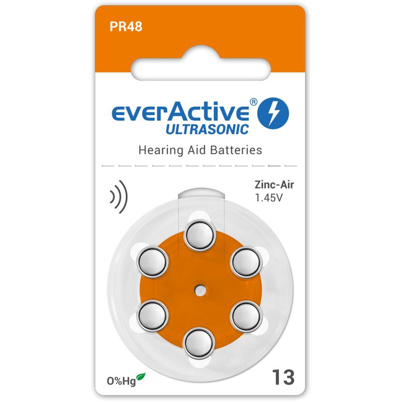 Hörgerätebatterien EverActive P13 / 10 Blister mit 6