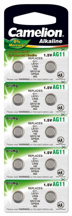 Camelion Alkalische Knopfzelle AG11 LR721 1,5 V